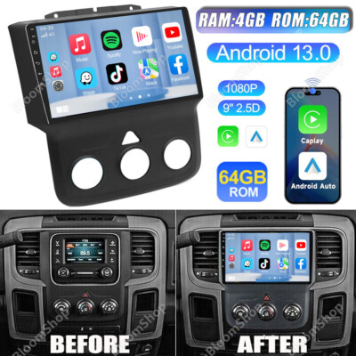 CarPlay Android 13 For 2013-2018 Dodge Ram 1500 2500 3500 GPS Car Stereo Radio