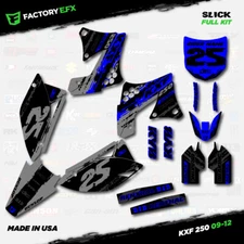 Gray & Blue Slick Racing Graphics Kit fits 09-12 Kawasaki Kxf250 Sticker Kxf 250