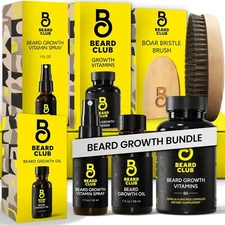 Beard Club Premium Beard Growth Kit - Growth Oil, Vitamins, Vitamin Spray