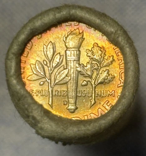 OBW Roosevelt Dime Roll $5 FV 90% Silver Coin Depot Corp. Elizabeth N.J. BU Ends