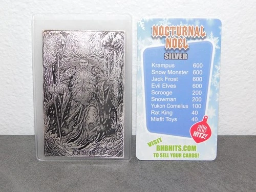1/2 oz .999  Silver Black Hand Bullion Jack Frost Art Bar, Nocturnal Noel Series