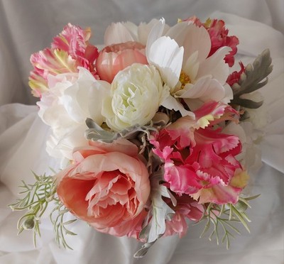 Custom Beautiful Hand Made White, pink, Bridal  Wedding Bouquet