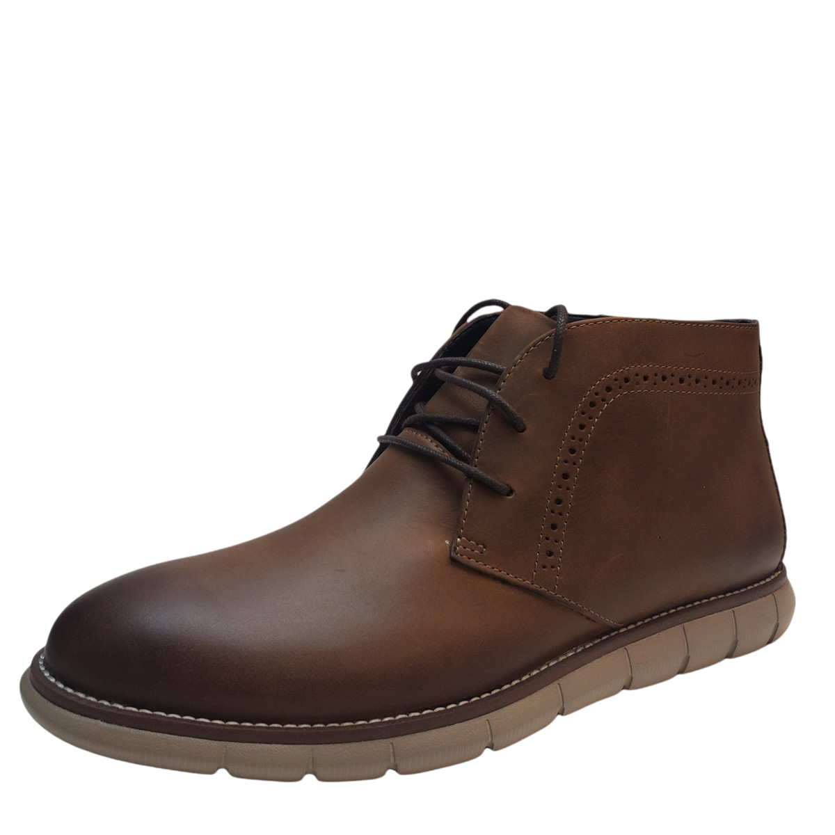 Johnston Murphy Mens Milson Waterproof Oiled Leather Chukka Boots Brown 8M MS...