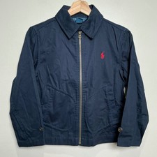 Polo Ralph Lauren Harrington Jacket Kids Size S 8 Navy Blue Cotton EUC