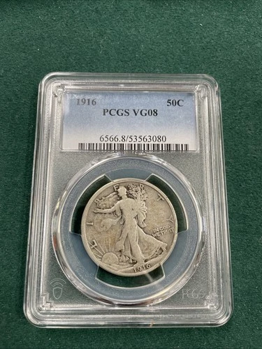 1916 walking liberty half dollar PCGS VG8