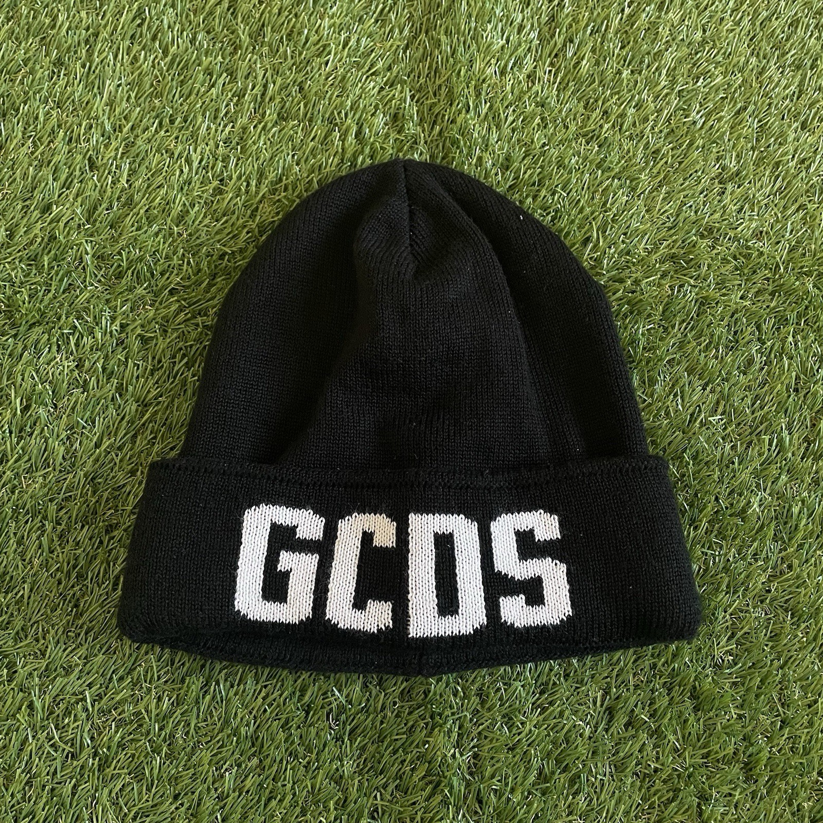 GCDS Beanie Black Adult OSFA Designer Streetwear 50% Wool Made in