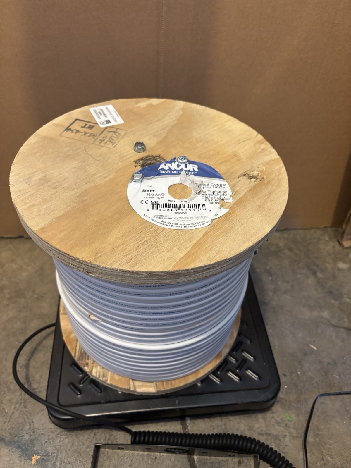 Ancor 16/3 Standard Tinned Triplex Cable - 500 ft. Spool White 131750