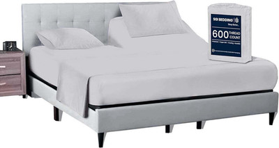 SGI 28'' King Split Top Flex Head Sheet Set - 100% Egyptian Cotton, 600 TC