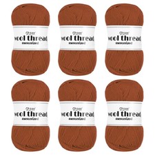 100 Wool Yarn,6 Skeins of 300g/10.58oz Per Skein 50g/109yards /Brown