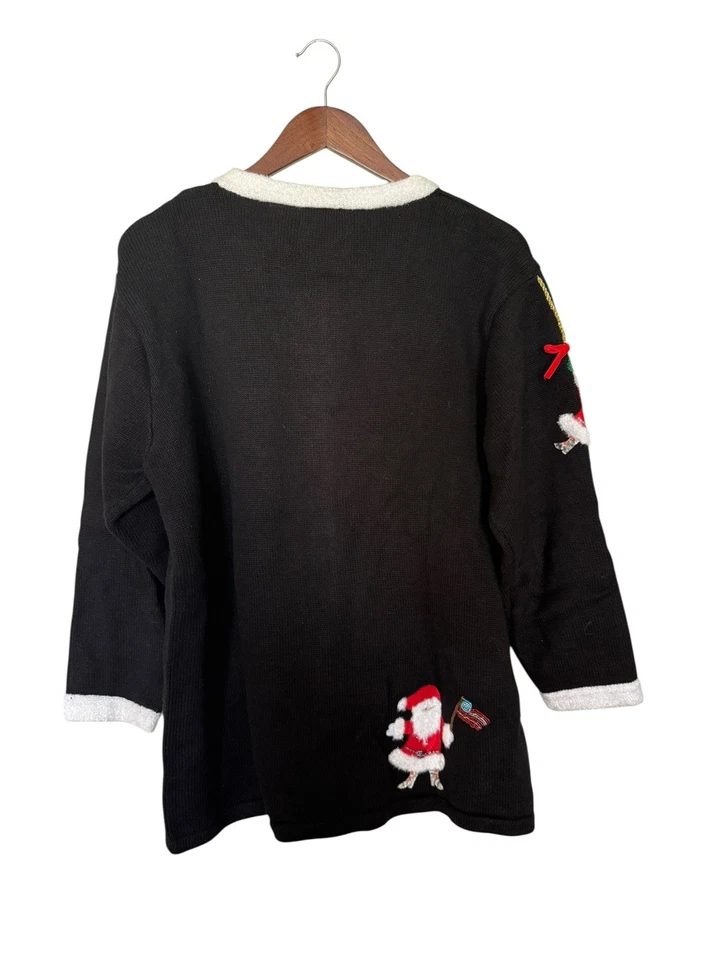 Storybook вязаный рождественский кардиган свитер размер 1 X занят Санта праздник уродливый 3D - Изображение 3 из 3