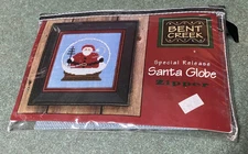 BENT CREEK SANTA SNOW GLOBE SPECIAL RELEASE CROSS STITCH KIT IN ZIPPER POUCH NEW