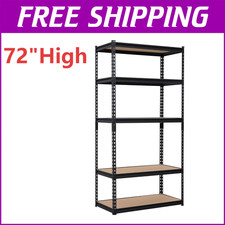 72"Adjustable Garage Shelving Heavy Duty 5 Tier Storage Shelves Metal Rack Shelf