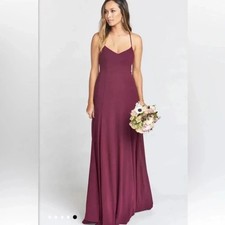 Show Me Your MuMu Godshaw Goddess Merlot Strappy Gown Size Medium Bridesmaid