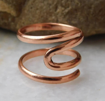 Solid Copper Minimalist Healing Ring, Handmade, Splint Ring