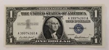Crisp $1 1957 Silver Certificate Note CURRENCY Blue Seal Vintage Banknote