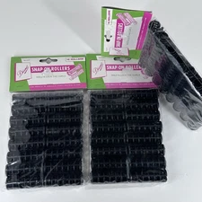 New 48 Vintage Diane Snap On Hair Rollers Curlers New No 2117 Black Plastic