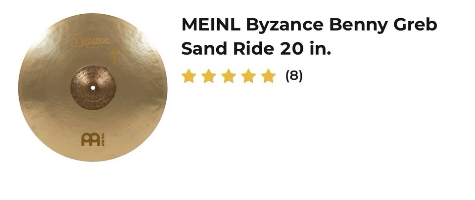 Platillo Meinl B20SAR 20" Byzance Vintage Benny Greb Signature Sand Ride Foto 2 de 2