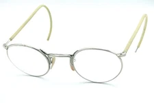 1940’s American Optical AO FulVue AO25 Eyeglasses Silver Full Oval Frame Glasses