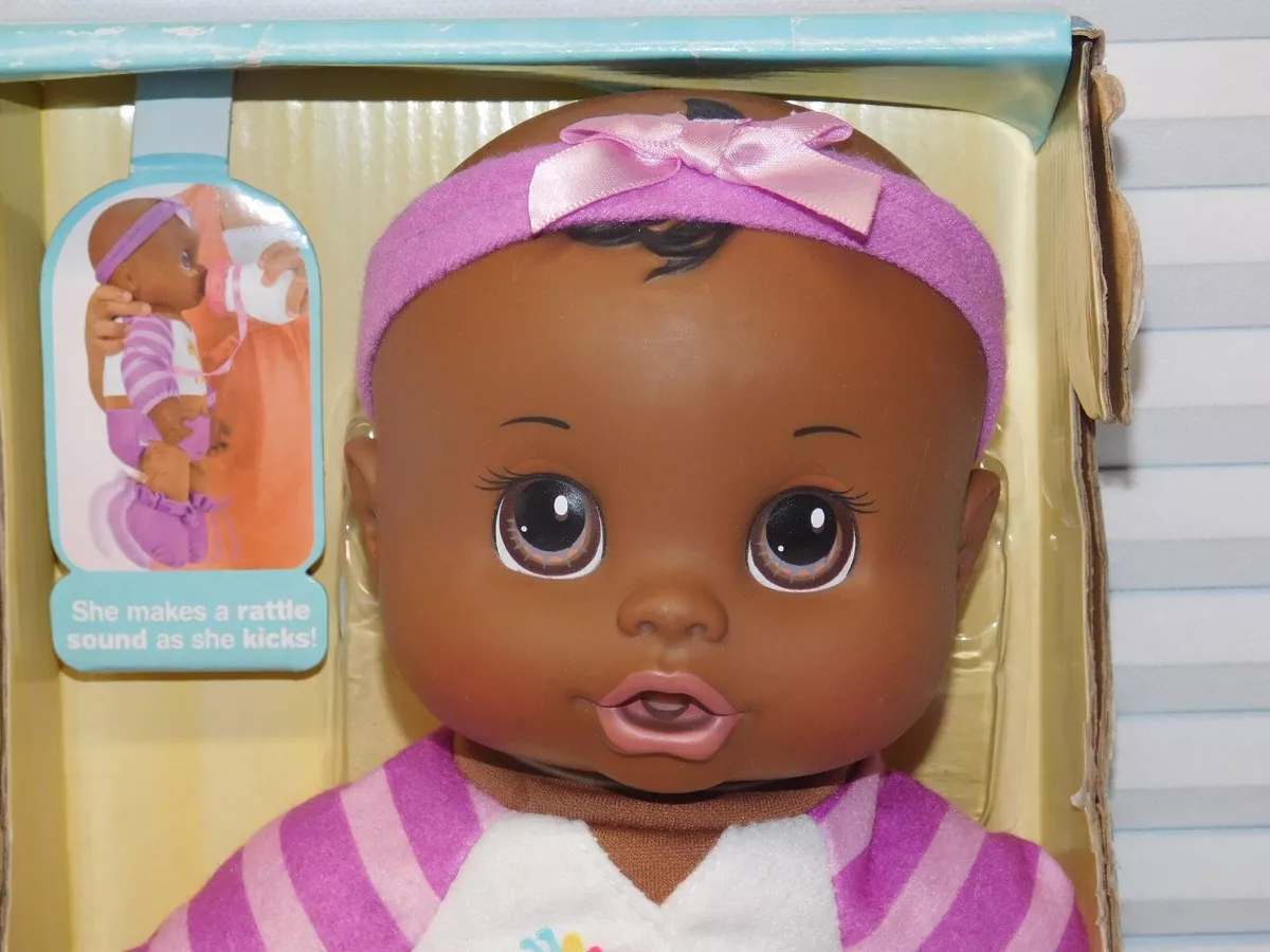 NEW BABY ALIVE Doll African American FEED n KICKS Hasbro Rare 2007