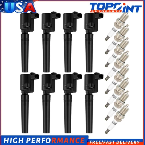 8 Ignition Coil & Spark Plug Kit For 2002-2005 Ford Thunderbird 3.9L V8 DG529