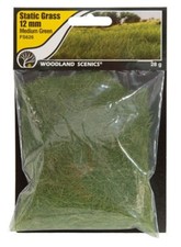 Woodland Scenics FS626 Field System Static Grass Medium Green 1/2" 12mm Fibers