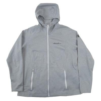 Eddie Bauer First Ascent High Route Hoodie Women s XL Gray Full Zip Sweatshirt