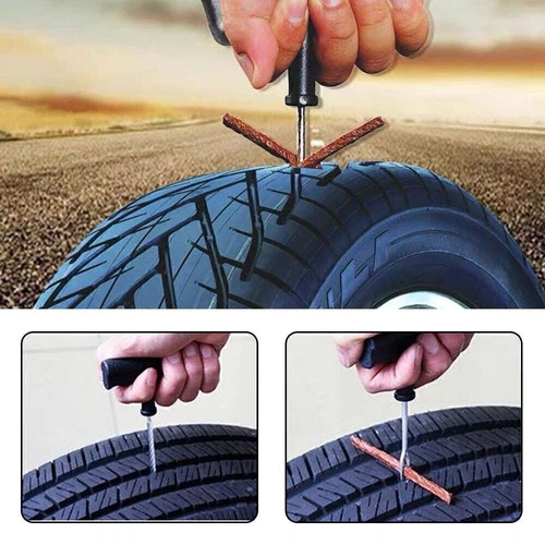 TYRE PUNCTURE REPAIR TOOL KIT MOTORCYCLE CAR VAN EMERGENCY TUBELESS TIRE PLUG - Picture 8 of 10