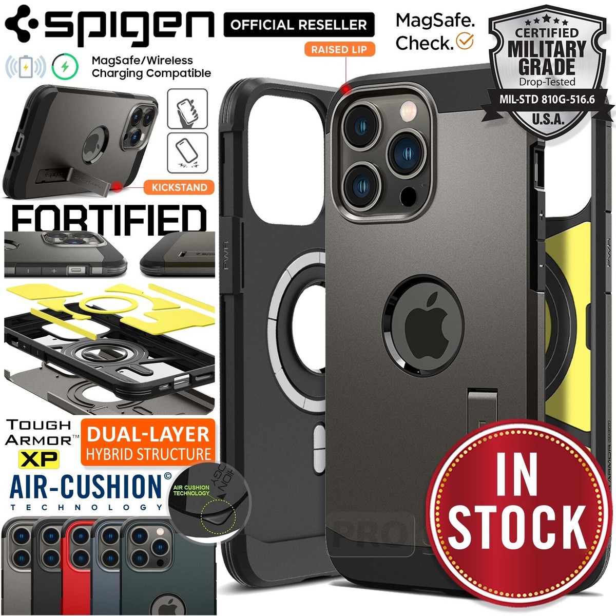 For iPhone 14 /Pro /Max Plus 13 Case SPIGEN Tough Armor MagSafe Compatible  Cover