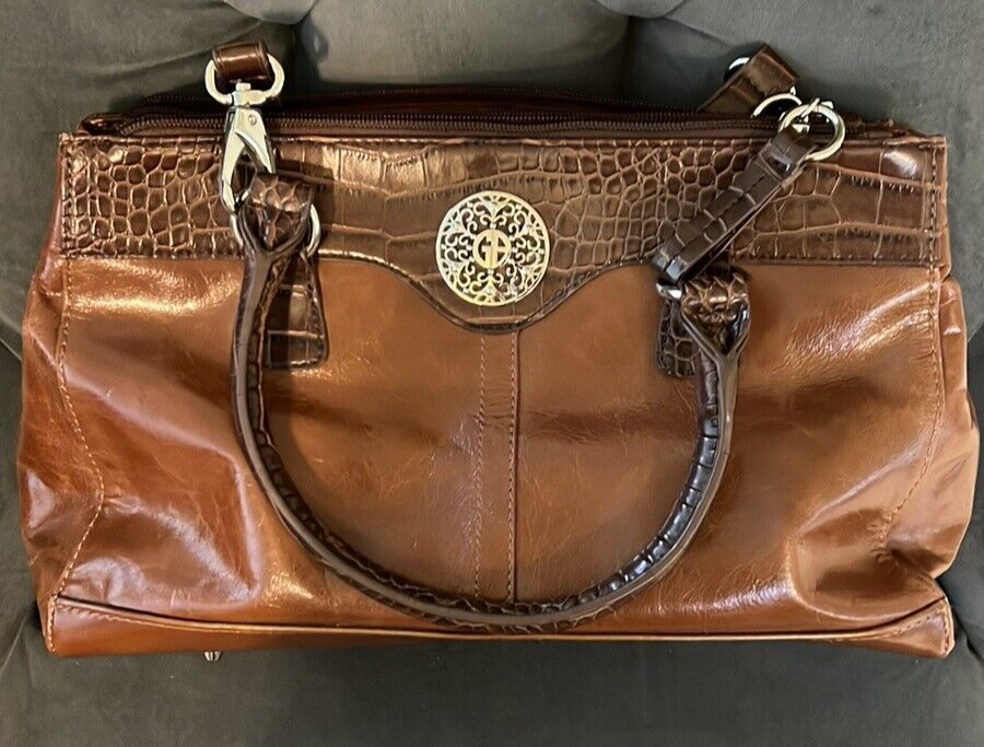 バッグ GIANI BERNINI Faux-Leather Women's Tote shoulder Bag Brown | eBay
