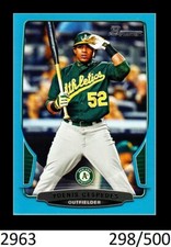1-2013 BOWMAN BASE BLUE PARALLEL YOENIS CESPEDES METS 298/500 CARD#194