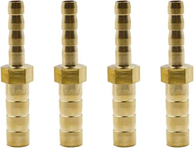 Suiwotin 4PCS Brass Hose Brab 1/4 to 3/16 Brass Hose Barb Reducer Fitting B...