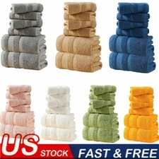 6PCS Towel Set Egyptian Soft Cotton Face Hand Bath Sheet Soft Large Bath Towels