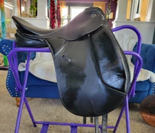 17" Kieffer Lech Proffi Black Dressage Saddle 6" Gullet