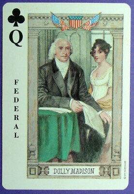 1 x Spielkarte Dolly Madison USA Federal Queen of Clubs