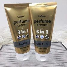 Laflare Perfume Cream 3 In 1 MIYAKE Body Face Hands Shea Butter New Lot Of 2
