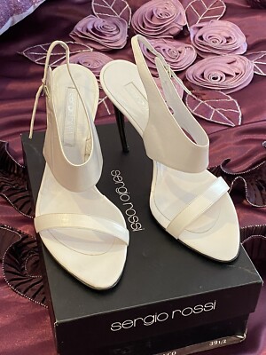 sergio rossi ホワイトサンダル 39 Sergio Rossi White Sandals 39 1/2 (9.5 US) Made in Italy (Decent