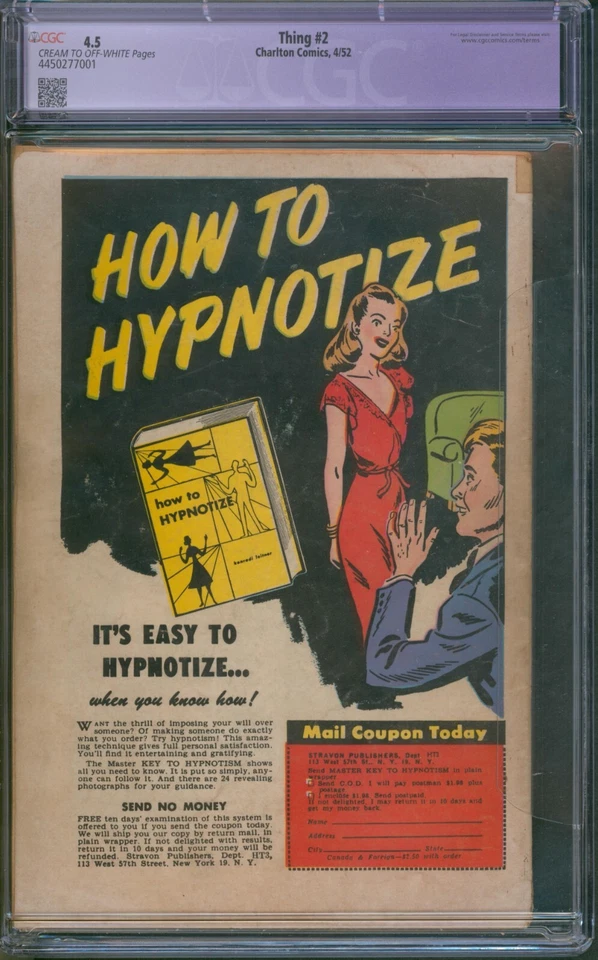 The Thing! #2 (1952) ⭐ CGC 4.5 Restored ⭐ Golden Age Horror Charlton Comic - Image 3 of 3