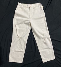 New Universal Thread Woman Vintage Straight Crop Highest Rise Jean Cream Size 10