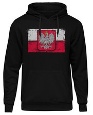 Old School Flag Polen Herren Kapuzenpullover | Poland Fussball Retro Vintage 