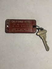 "California Hotel & Casino" Motel Room Key Fob & Key Las Vegas Nevada #1119 RARE