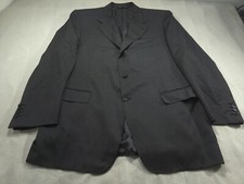 Canali Blazer Mens 44R Gray 100 Wool Three Button Sport Coat Italy Dark
