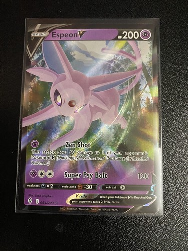 Espeon V Pokémon Karte - Ultra Rare, 064/203, Aus Evolving Skies, NM/M Zustand