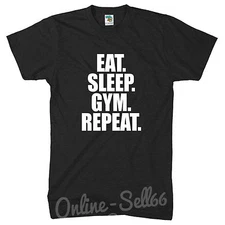 Eat Sleep Gym Repeat Mens Train Tshirt Gift Muscle Present t Shirt Bodybuilding