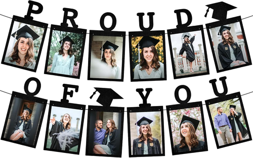 , Graduation Photo Banner 2025 - Large, 10 Feet | Felt Proud of You | Grad Banne