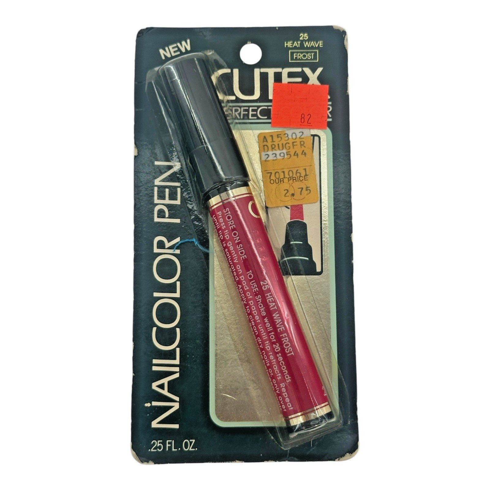 1980's Cutex Perfect Color Nailcolor Pen Heat Wave Frost NOS Polish Prop Vintage