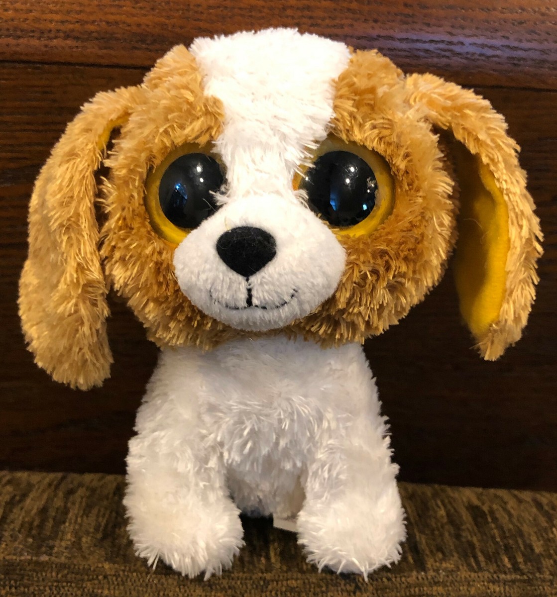 Ty Beanie Boo Boos Cookie Dog Brown Tan White 6