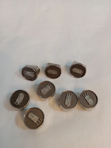 Lot Of 8 Vintage Zenith Radio Metal Knobs  Fancy Design Knob New Old Stock 83011
