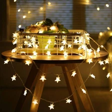 5M 50 LED Star Fairy String Lights Lamp Christmas Tree Party Wedding Xmas Decor