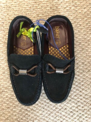 Ted Baker Boys Navy Blue Suede Driver Shoes Size 12 BNWT