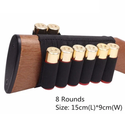 8 Round Shotgun Buttstock Ammo Pouch Shell Holder Cartridge Bandolier 12/20GA